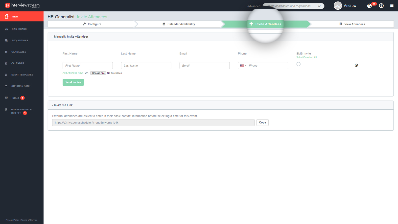 Inviting Candidates to an Event | interviewstream Training Center